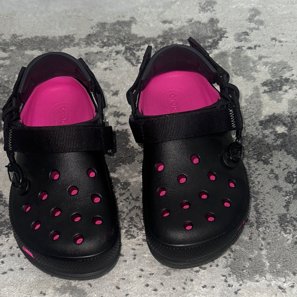 Post Malone Black and Pink Clogs